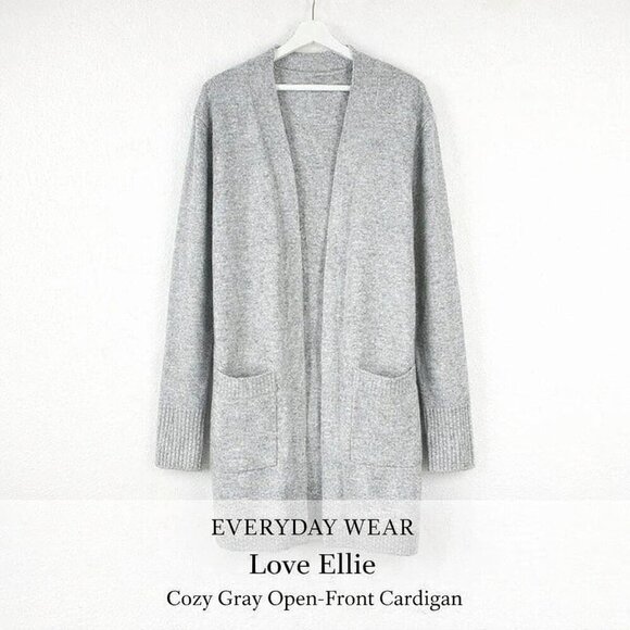 love ellie Sweaters - Love Ellie Cozy Gray Open-Front Longline Cardigan Women’s Small NWOT